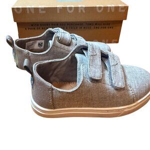 TOMS Tiny Lenny Sneakers Toddler Size 10 Drizzle Grey Chambray NIB Lightweigt